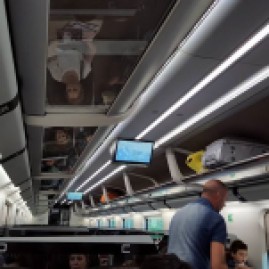 Inside the speed train - look at the monitors.